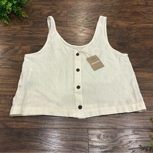 NWT PATAGONIA Womens Garden Island Top Tank Whole Weave Natural Cream reversible